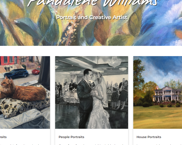 Preview of a webpage of an artist porfolio